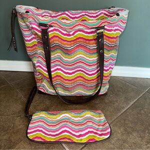 Like New - Lane Bryant Bags Set of 2 - Tote w/ Matching Wristlet/Makeup Bag